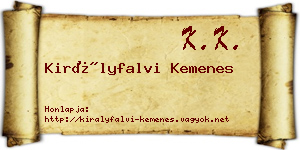 Királyfalvi Kemenes névjegykártya